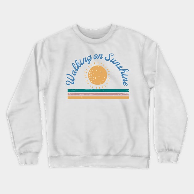 Walking on Sunshine Crewneck Sweatshirt by theplaidplatypusco